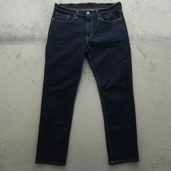 Levi's 514 Jeans Mens Size 34x32 Dark Blue Classic Straight Stretch Denim - Picture 1 of 16
